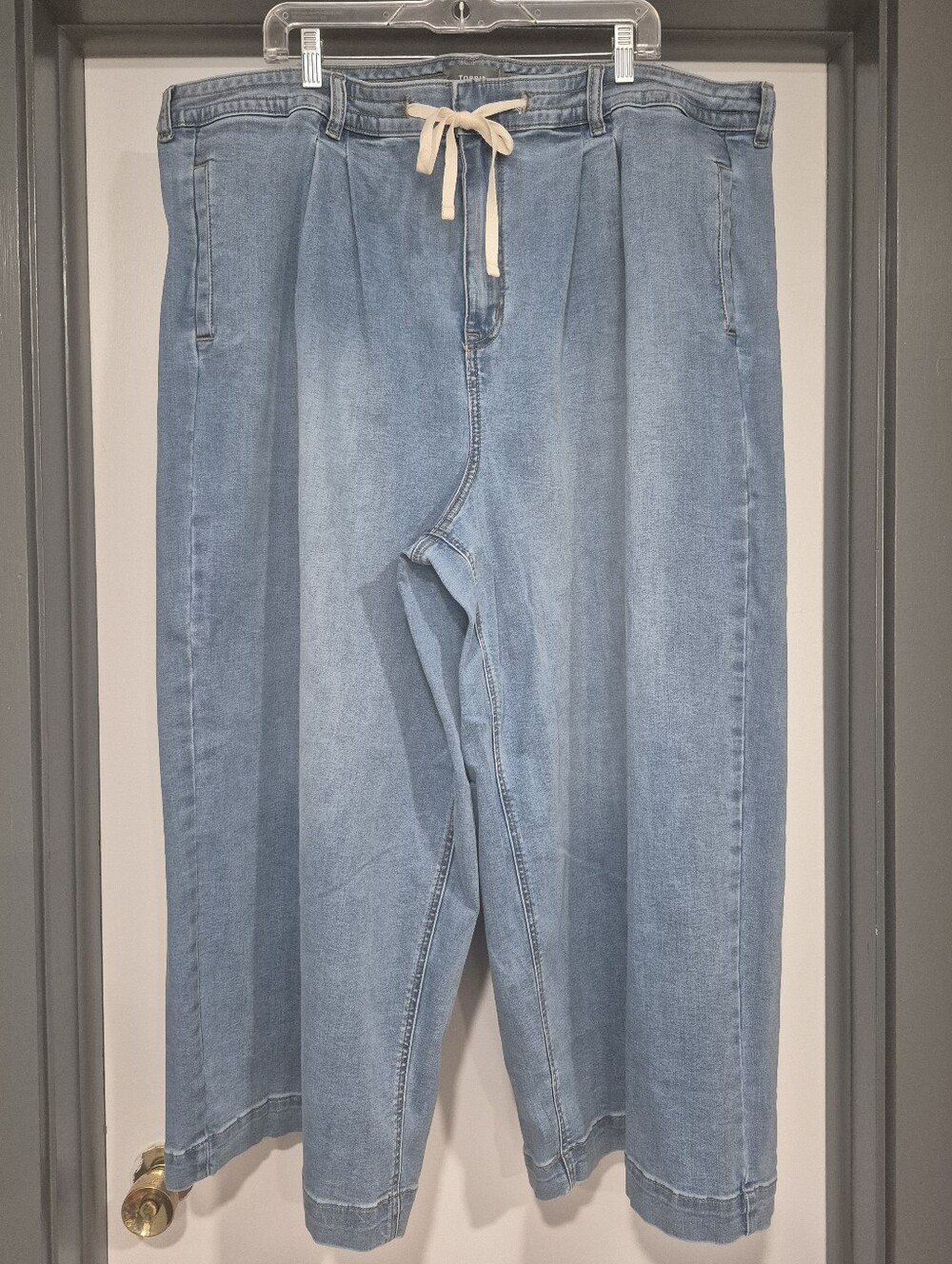 torrid Light Wash Wide Leg Jeans with Drawstring